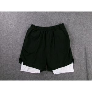 Shorts Youth Large Black White Elastic Waist Athletic Compression Modern Graphic